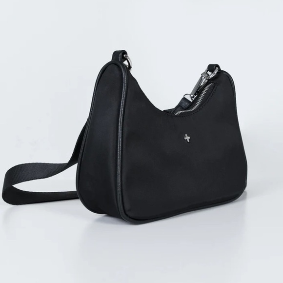 PETA + Jain Black Nylon Paloma Removable Silver Chain & Crossbody Strap Bag NWT - Picture 6 of 16